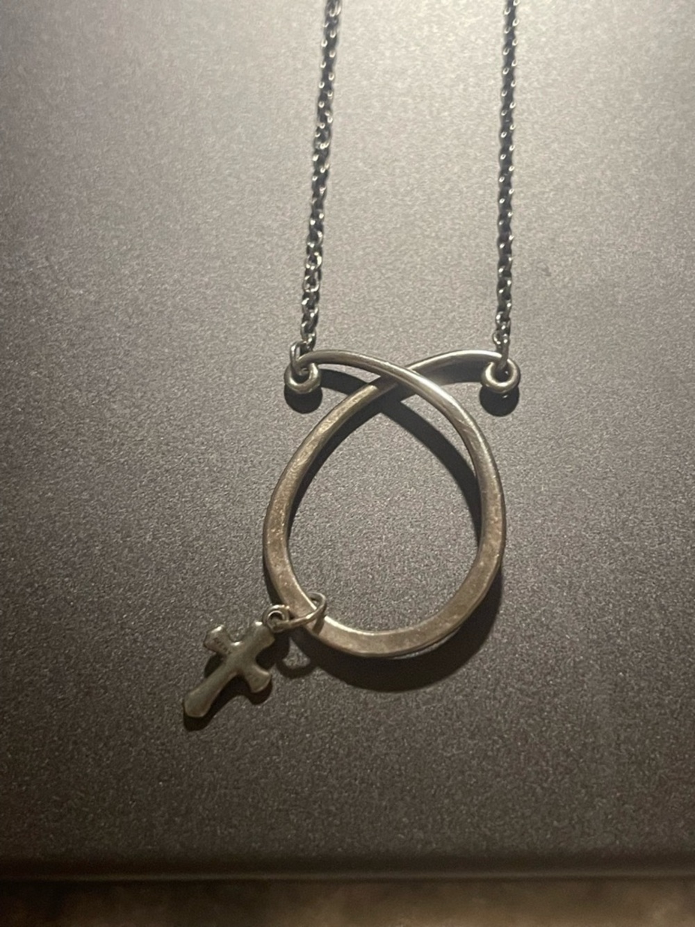 James Avery Silver Infinity Pendant Necklace with Cross Charm